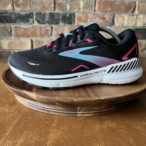 Brooks Adrenaline GTS Black with Pink and Light Blue Accents